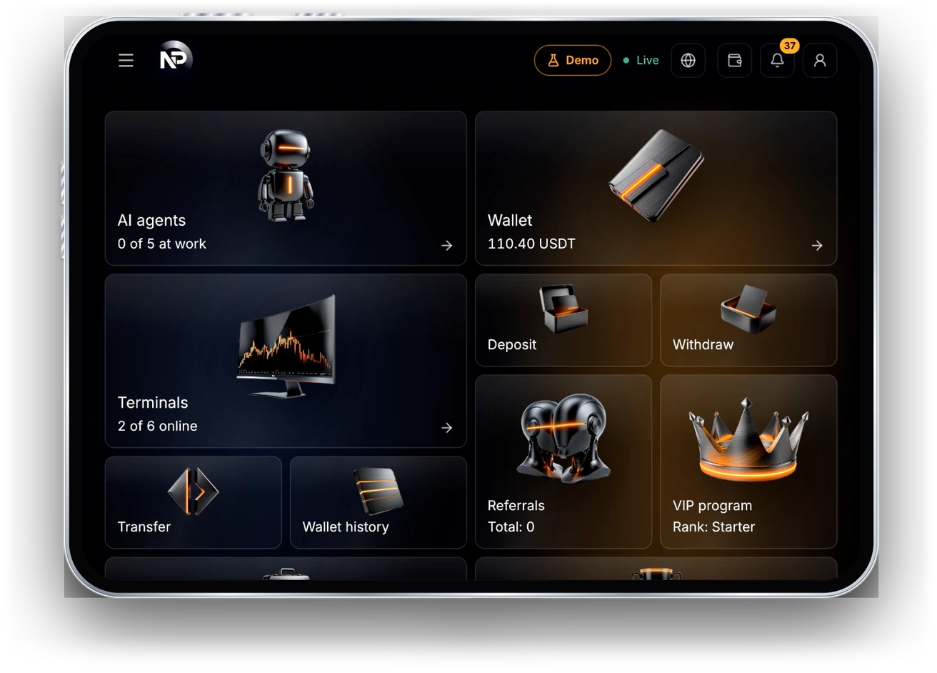 The NeuPortal app on a folding phone